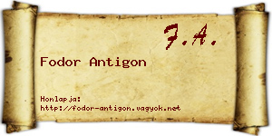 Fodor Antigon névjegykártya